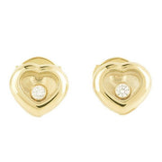 CHOPARD 18K Yellow Gold Happy Diamonds Heart Earrings
